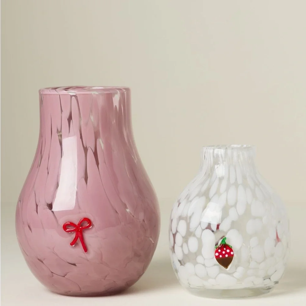 Anthropologie Valentines Icon Confetti Vase | Pink Bow | NIB